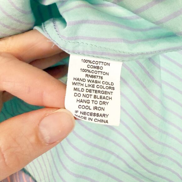 209 WST 38 Striped Button Down Shirt Size Medium - Picture 5 of 5